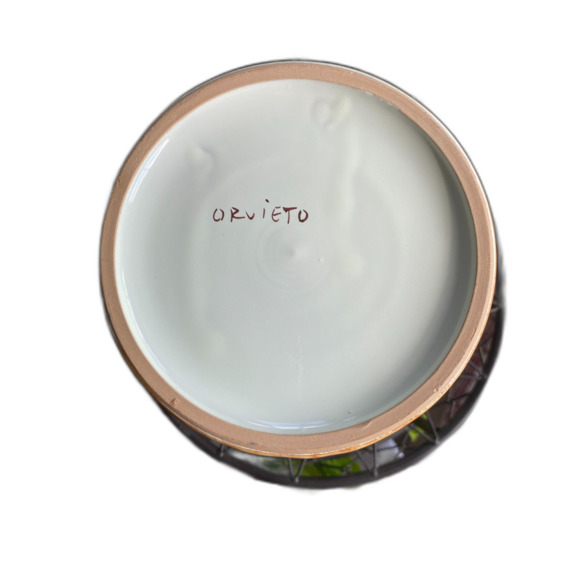 Orvieto Hand Painted Pitcher with Red Fleur De Lis Design - Picture 7 of 10